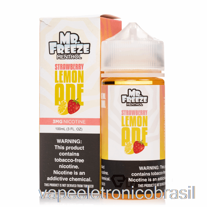 Vape Recarregável Limonada De Morango - Mr Freeze - 100ml 6mg